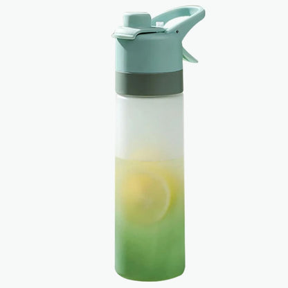 Gradient Frosted Spray Water Bottle with Straw Inviteck