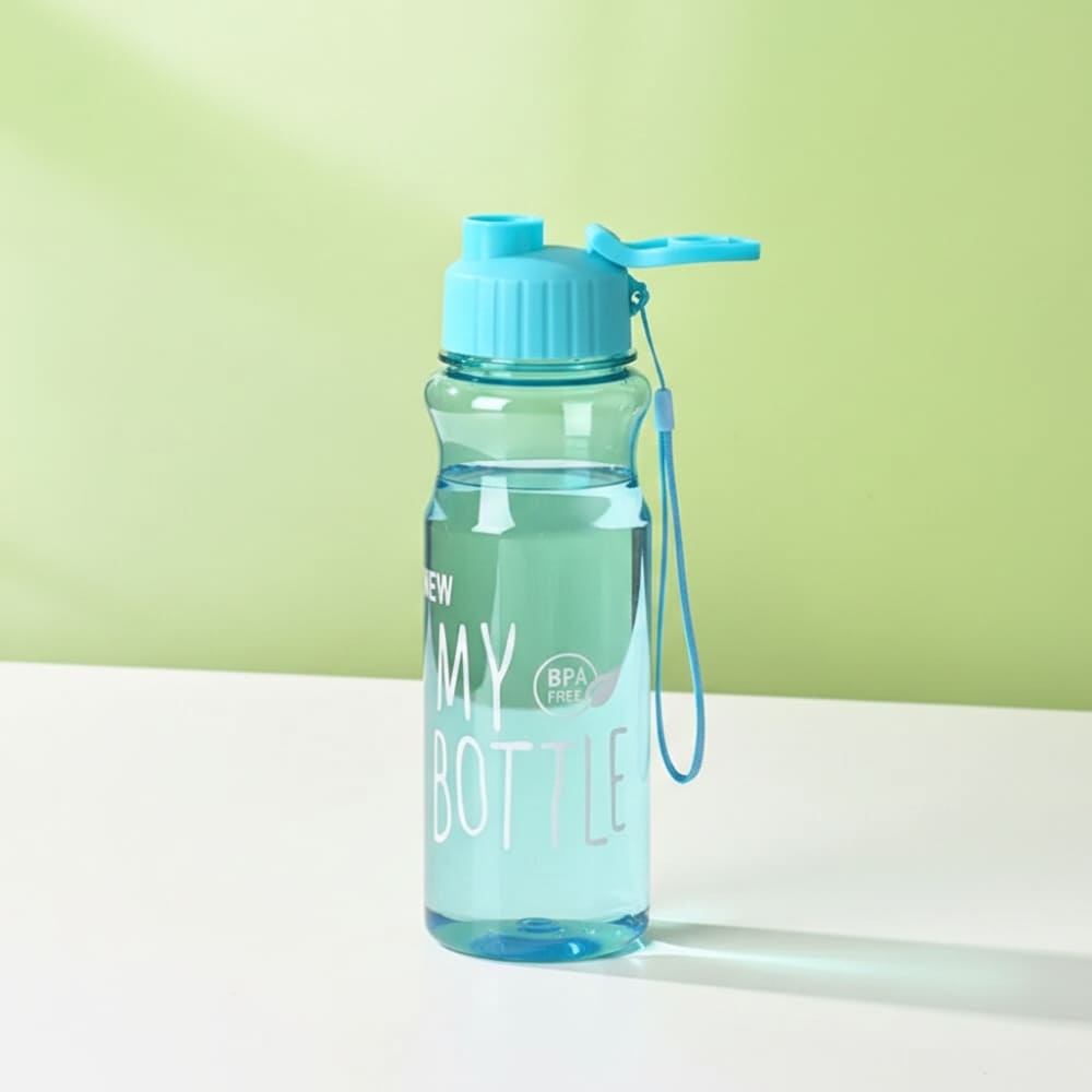 18.6oz Transparent PET Plastic Water Bottle with Flip Lid Inviteck