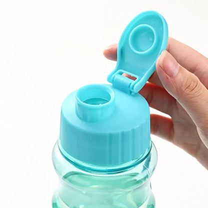 18.6oz Transparent PET Plastic Water Bottle with Flip Lid Inviteck