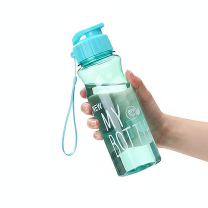 18.6oz Transparent PET Plastic Water Bottle with Flip Lid Inviteck